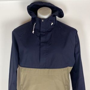 DQM Hooded Anorak Poly/ Cotton Jacket Blue/ Khaki Mens Size L